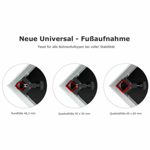 Alustage-Universal-Fussaufnahme