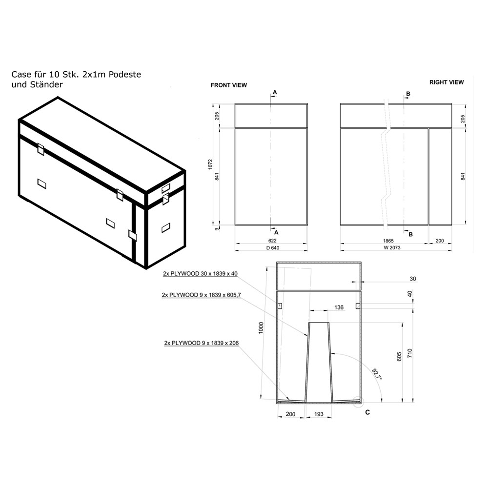 Flightcase für Lagerung und Transport der Bühne – Bild 7