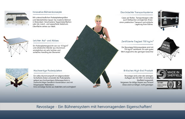 Revostage Bühnenpodeste Eigenschaften