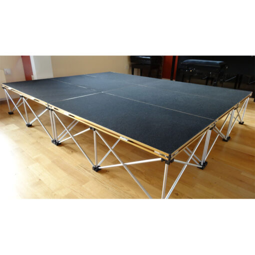 Revostage Kleinkunstbühne, 3 m², 2 x 1,56 m, aus handlichen 1 x 0,52 m Bühnenpodesten - auch mit Rolltasche