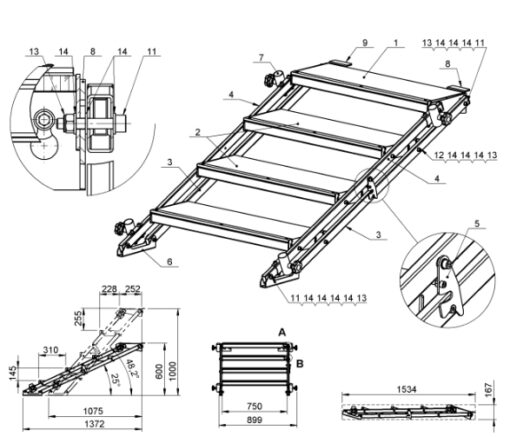 Verstellbare Treppe SPS03-4
